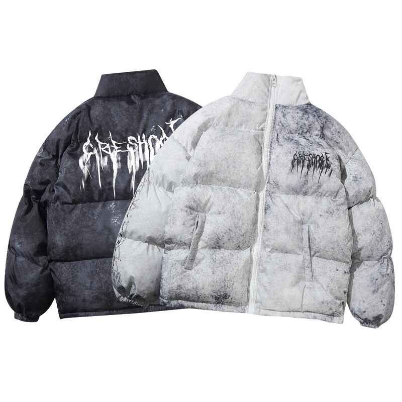 American-style High Street Hip Hop oversize Trendy Loose Thorn Cotton-padded Coat Couple's Coat Thickened Warm Bread Suit American-style High Street Hip Hop oversize Trendy Loose Thorn Cotton-padded Coat Couple's Coat Thickened Warm Bread Suit
