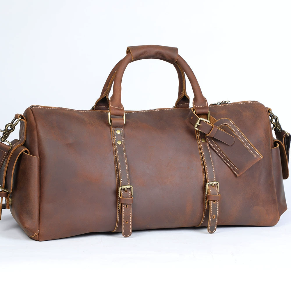 思沃可 Classic leather capacious retro travel bag, cowhide, genuine leather