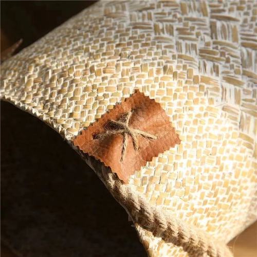 Pastoral bamboo woven straw portable hemp rope seaweed dried flower barley bulrush woven basket portable