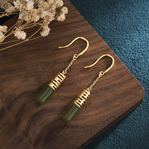 CP29 Green Double Happy Earrings