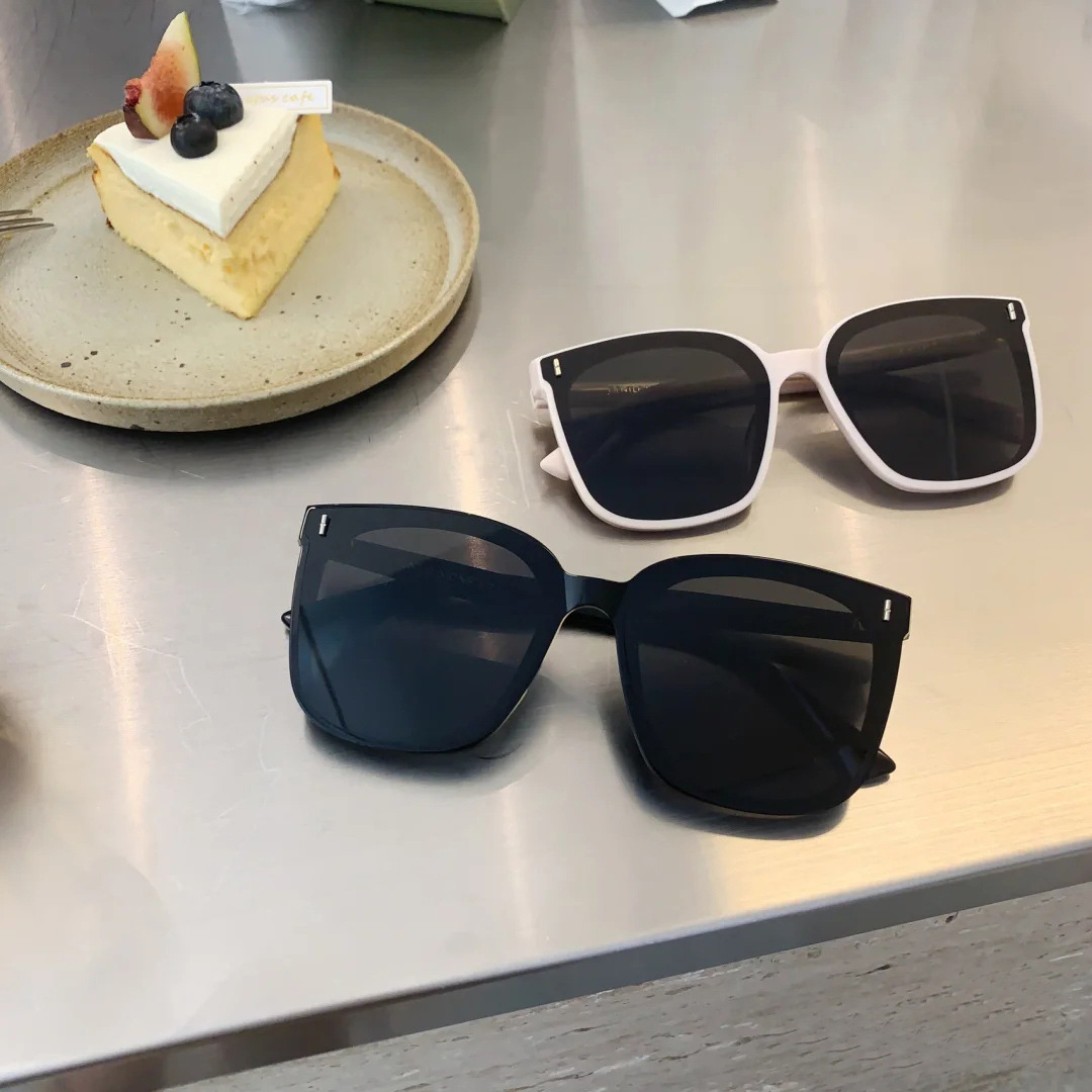 Korean Style Sunglasses Women's Sunglasses Men's Trendy ins Anti-UV Glasses Internet Celebrity Big Face gm2021 New