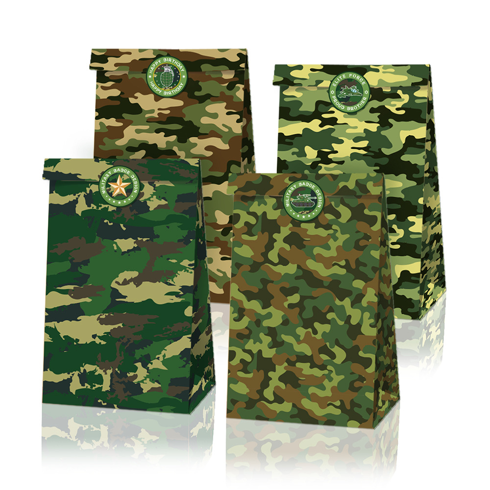 LB063 Amazon Comercio exterior selva camuflaje militar entusiastas regalo de cumpleaños del caramelo boutique de embalaje bolsa de papel