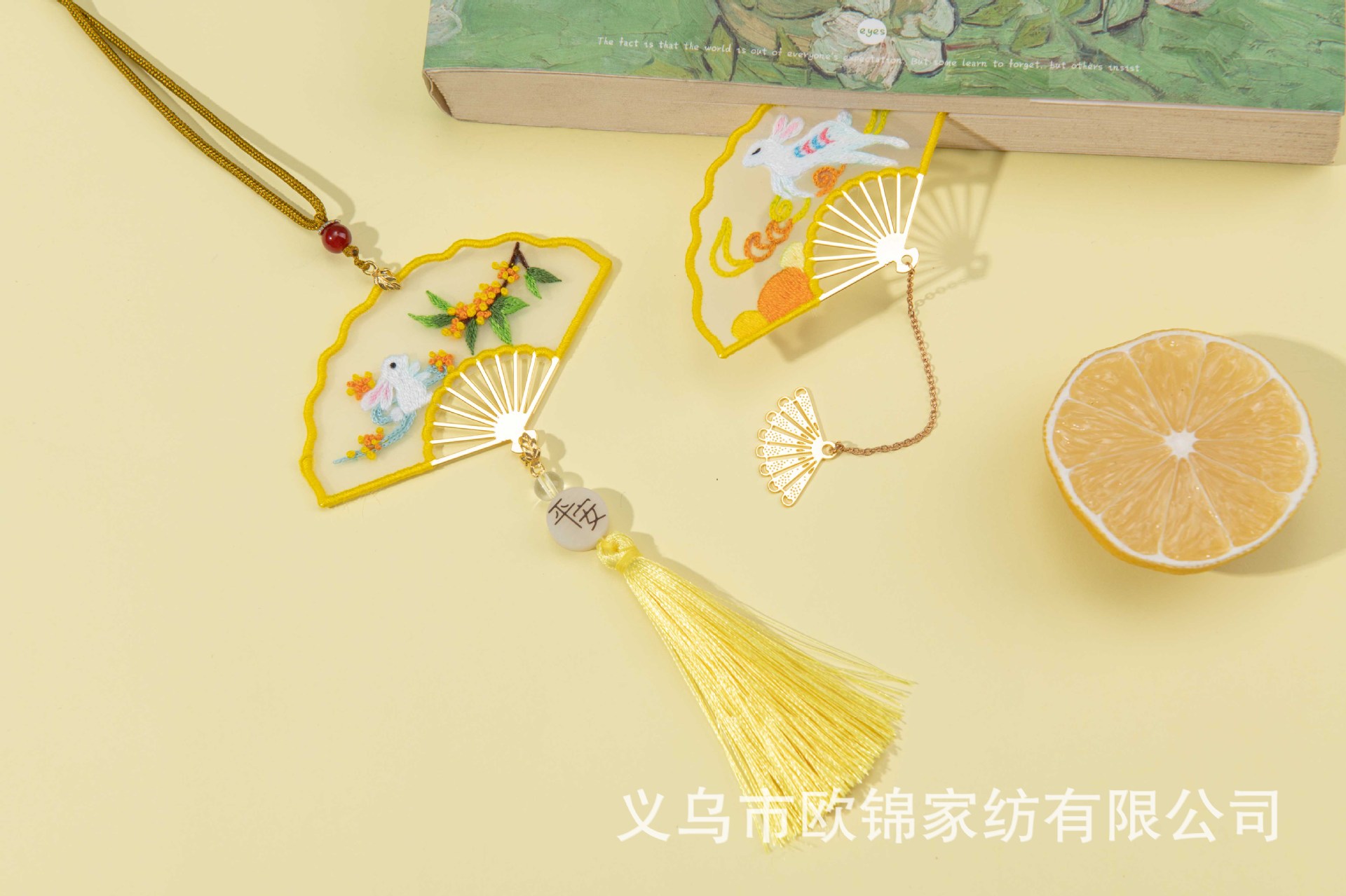 Corazón marcador bordado kit Suzhou bordado hecho a mano material de bricolaje paquete antiguo ventilador creativo marcador regalo auto-bordado