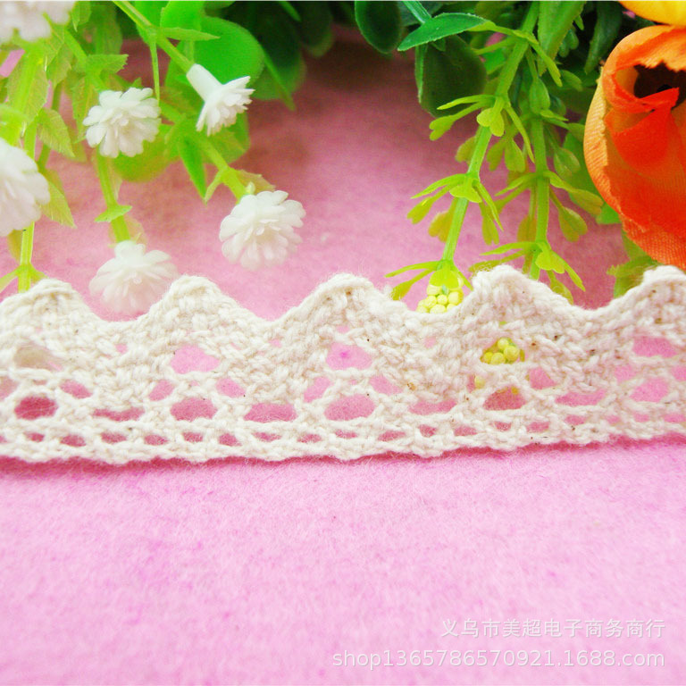 现货棉线花边1.8cm服饰领口袖口刺绣针织帽饰发饰饰品家纺辅料