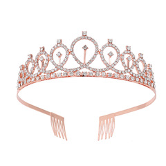 Euro-American Style Bridal Crown Headband with Rhinestones | Birthday Crown Headband | Single Party & Ballroom Accessory for Hair