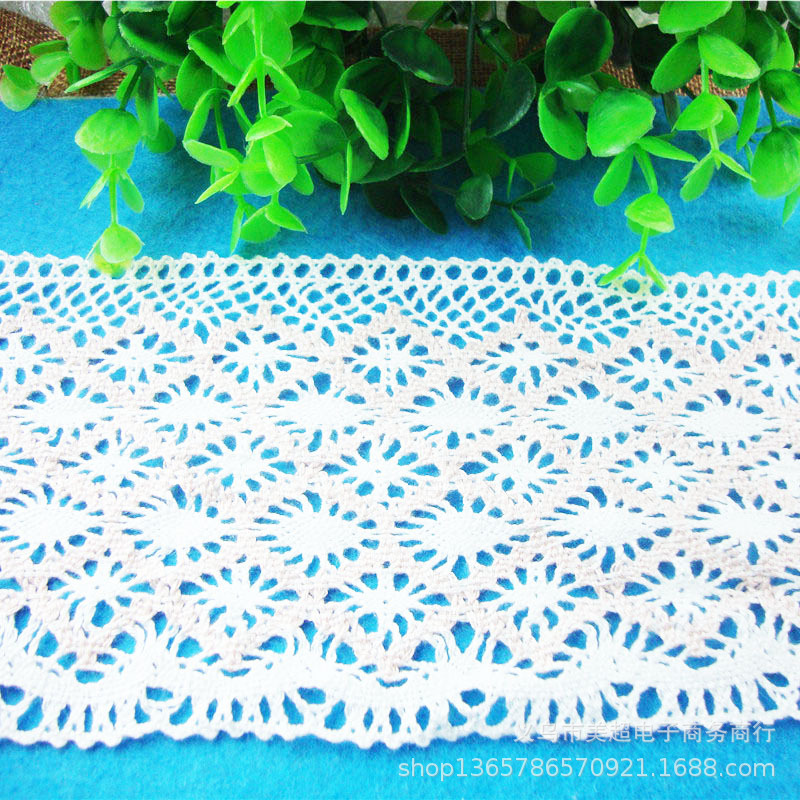 11cm双色棉线刺绣花边 裙边领口袖口手工发饰窗帘辅料 厂家直销