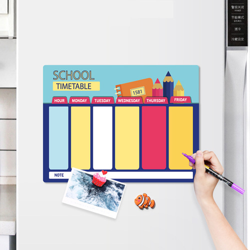 Cross-border exclusive supply of European and American simple magnetic calendar refrigerator magnets, schedule notes, message magnets, erasable soft whiteboards