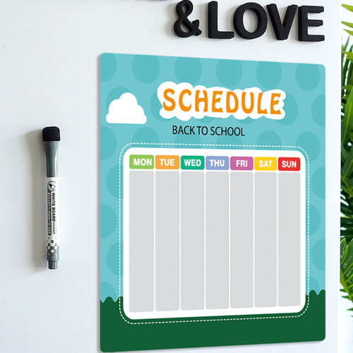 Cross-border exclusive supply of European and American simple magnetic calendar refrigerator magnets, schedule notes, message magnets, erasable soft whiteboards