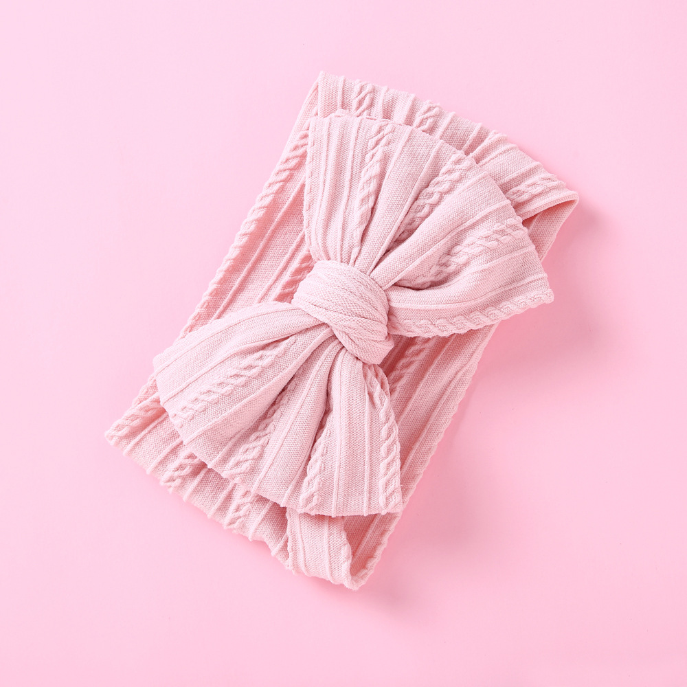 Banda de pelo para niños y bebés, estilo Amazon, jacquard de nylon, lazo ancho de doble capa anudada, diadema para niñas.
