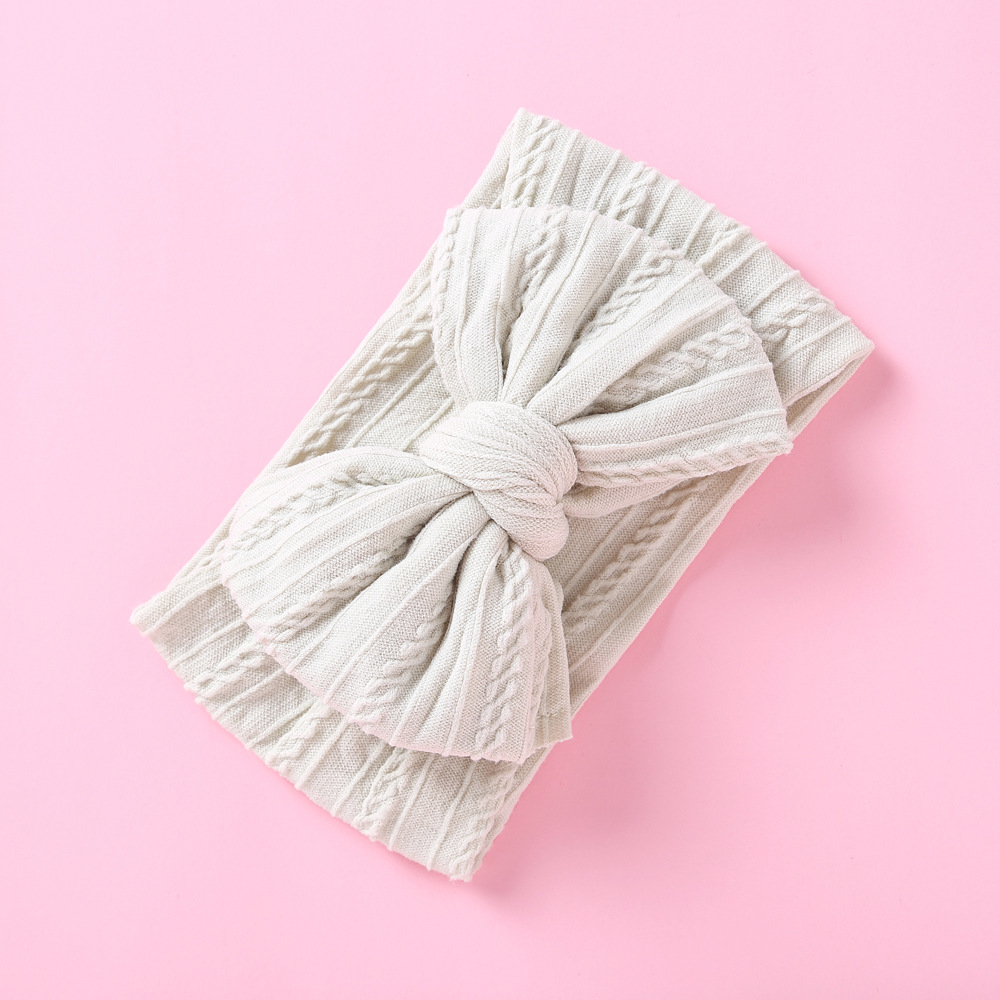 Banda de pelo para niños y bebés, estilo Amazon, jacquard de nylon, lazo ancho de doble capa anudada, diadema para niñas.