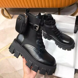 2025 Autumn and Winter New Women's Short Boots with Platform Thick Soles, Motorcycle Boots, Large Size Pocket Martin Boots, Retro Trendy Boots for Women