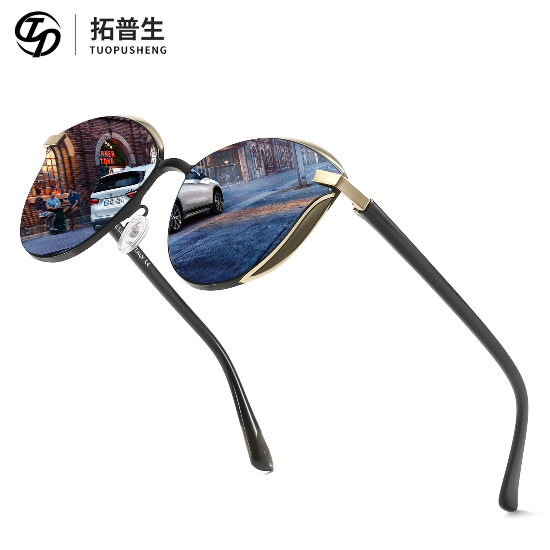 Cross-Border Men's driver driving metal polarized sunglasses 2020 fashion goggles Joker sunglasses 2012-1