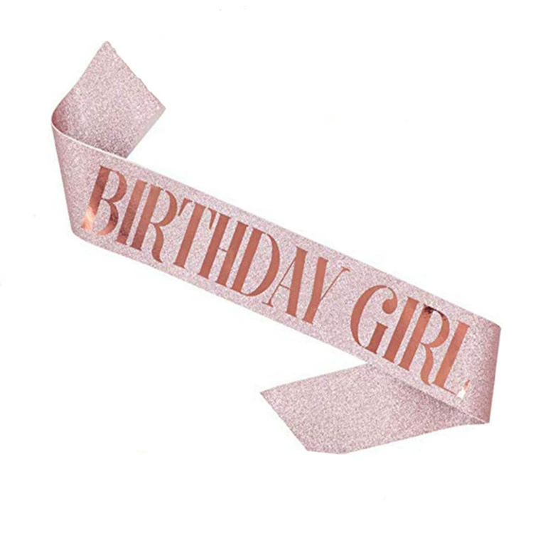 Диадема-ободок набор с кристаллами и лентой "Birthday Queen", комфортная подарочная принадлежность