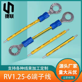 批发RV1.25-6圆环端子线地环接地线 圆环4.2铜鼻子插簧冷压端子线