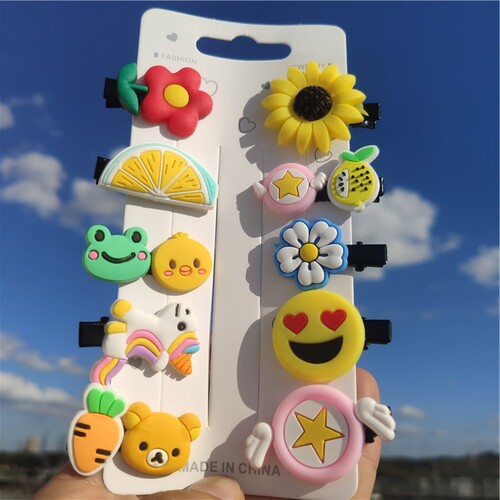 Korean children's hair clip set of 10, baby duck clips for girls, cute and hair-friendly student hair accessories
