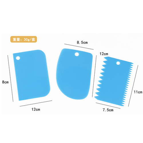 Manufacturer wholesale cake turntable accessories scraper tooth 3-piece set cake cream modeling baking tools