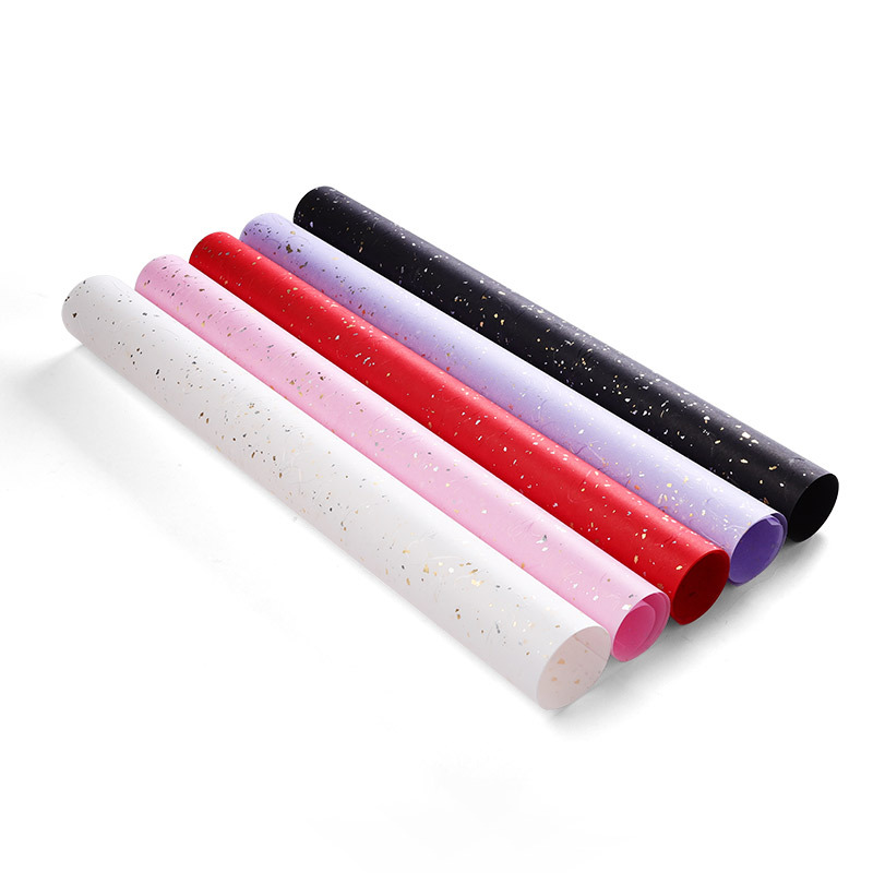 Papel de regalo con puntos dorados y plateados de ensueño, grueso, de alta gama, materiales de embalaje para regalos al por mayor, estampado dorado para ramos.