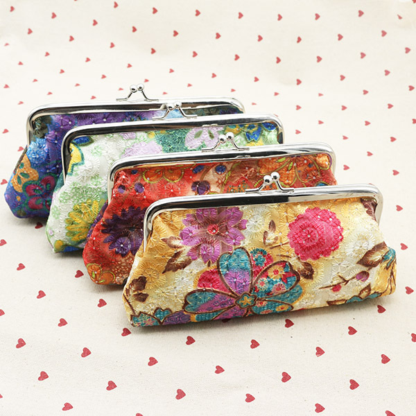 15cm Embroidered Fabric Women's Wallet, Long Clutch Coin Purse, Creative Phone Bag, Student Clasp Bag, Wholesale 15cm Embroidered Fabric Women's Wallet, Long Clutch Coin Purse, Creative Phone Bag, Student Clasp Bag, Wholesale