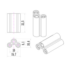 T5 T8中接 LED日光灯支架堵头连接器 一体化三孔白色对接头配件