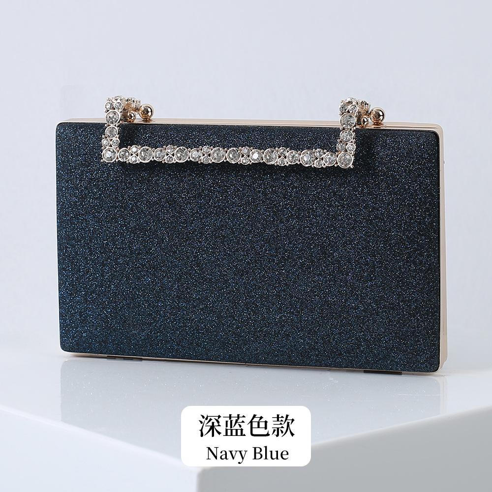 Bolso de noche rosa brillante transfronterizo fiesta decoración de diamantes bolso de novia vestido de cadena de embrague bolso de hombro banquete noche bolso de mujer