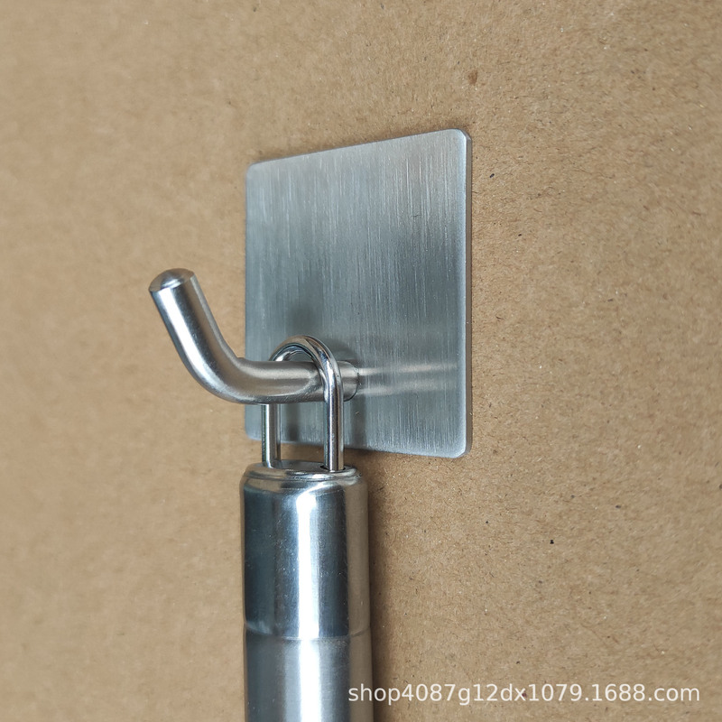 Nail-free Punch-free Hook 304 Stainless Steel Brushed Thickened Kitchen Bathroom Door Hanging Mop Curtain Hook