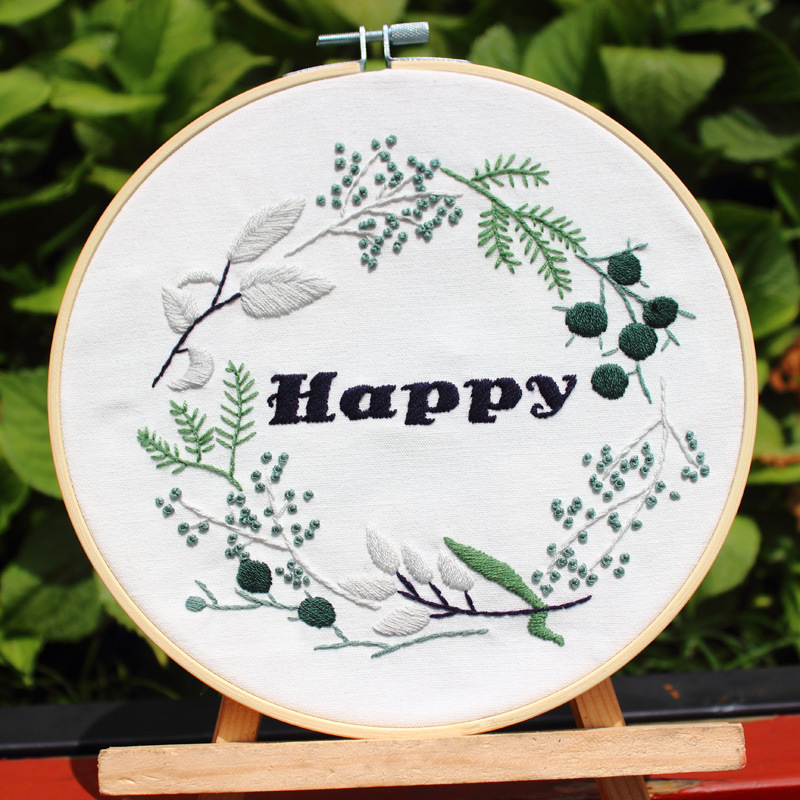 Ventas directas de la fábrica cuatro estaciones Primavera Verano otoño tela hecha a mano DIY principiante bordado europeo flores y plantas paquete material kit costura