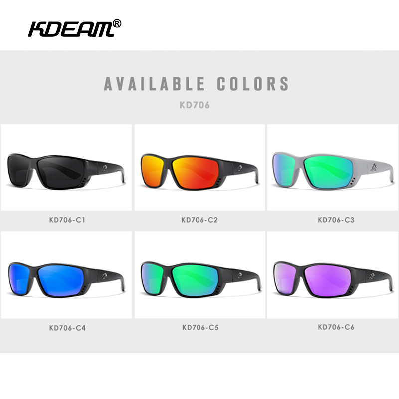 KDEAM occhiali da sole polarizzati popolari europei e americani occhiali da ciclismo all'aperto occhiali da sole sportivi quadrati colorati KD706_voghion.com