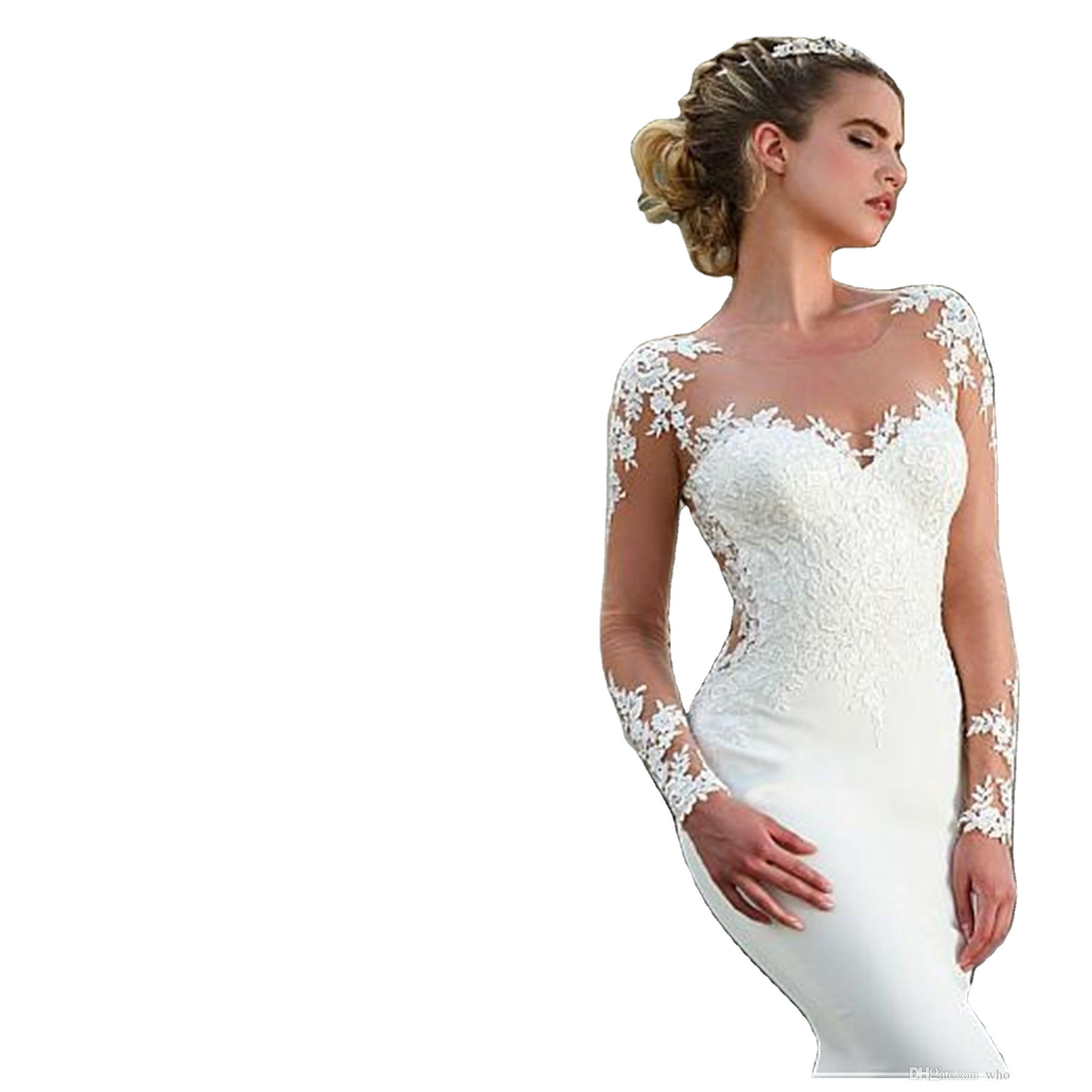 Gauze Wedding Dress 2025 New Spring Bride Round Neck Waist Palace Dreamy Slim Tail Wedding Dress