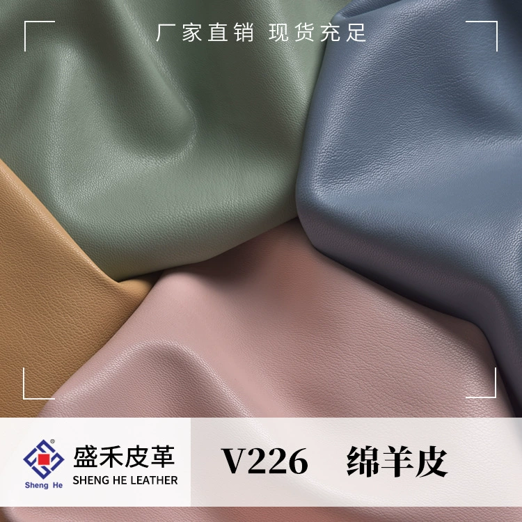 Прямые поставки с фабрики овечье зерно мелкозернистая полу-искусственная кожа упаковка кожаная вышивка нить сумка диван материал обуви мягкая сумка кожаный материал