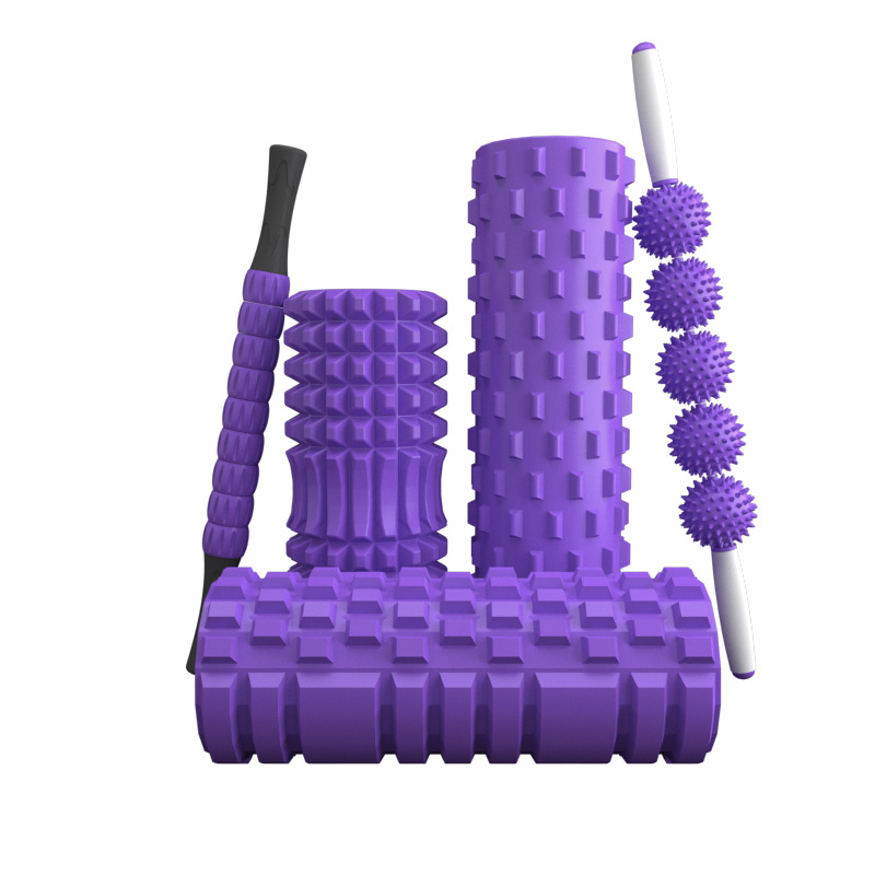 Yoga columna de masaje palo relajación muscular Rodillo de rodillo de la pantorrilla delgada Lobo diente palo Bola de espina eje de espuma de una sola pieza de entrega