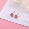 Crystal earings, fuchsia brand advanced earrings, silver 925 sample, simple and elegant design, high-quality style, bright catchy style