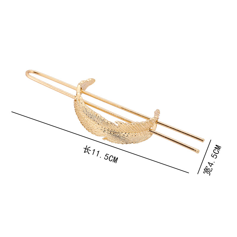 Europeo y americano cáñamo superficie curvada hojas hueco horquilla moda creativa transfronteriza aleación accesorios para el cabello de las mujeres de distribución superior horquilla fabricante