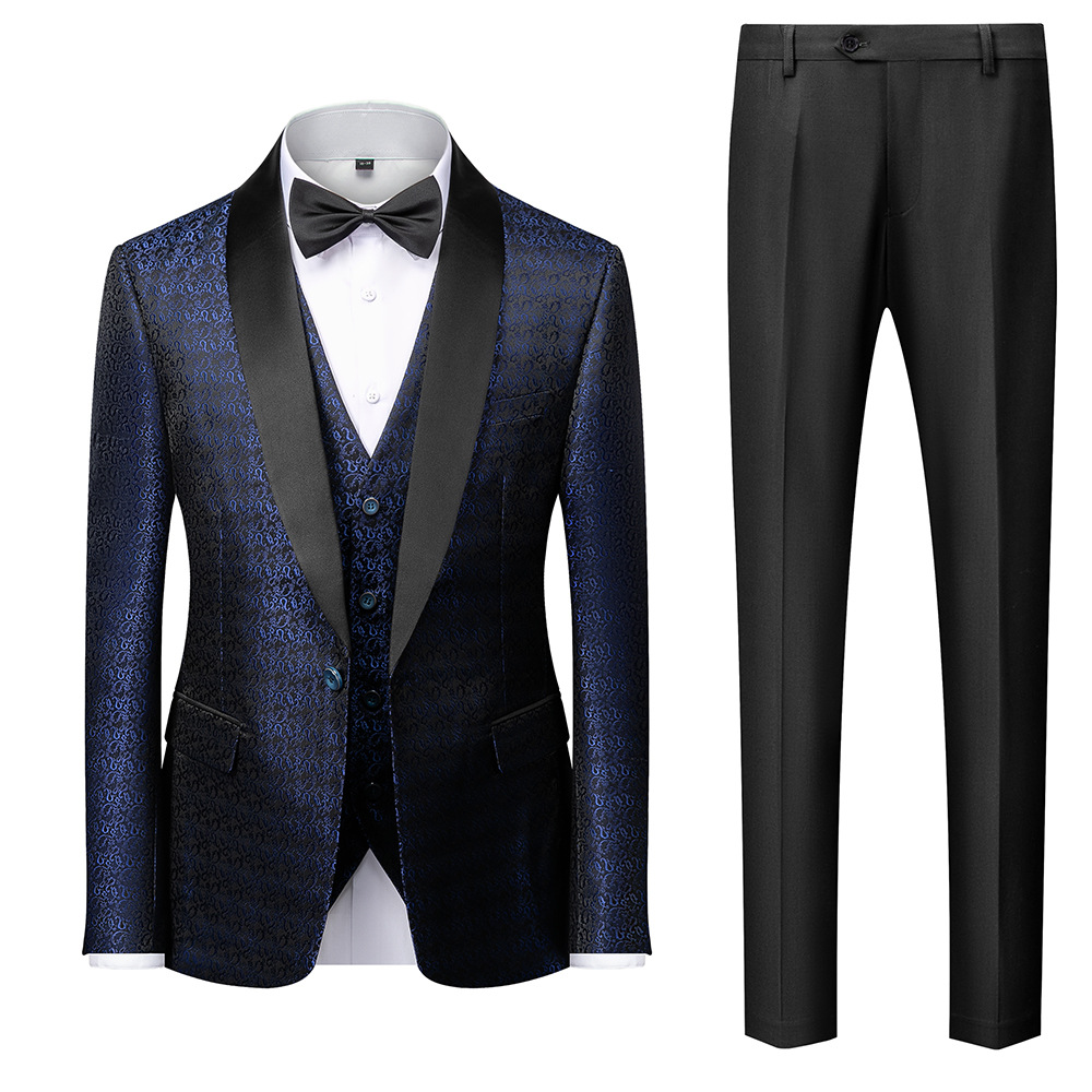 Abbigliamento maschile Autunno e inverno nuovi abiti casual da uomo stile business slim abito da sposa uomo stampato tre pezzi_voghion.com