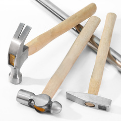 Round head hammer wooden handle small hammer household hammer construction site nipple hammer woodworking installation hammer pure steel hand hammer hardware