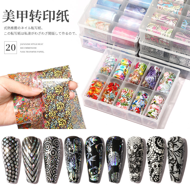 网红新款跨境星空转印纸圣诞大理石贴纸米奇镭射美甲幻彩腮红甲