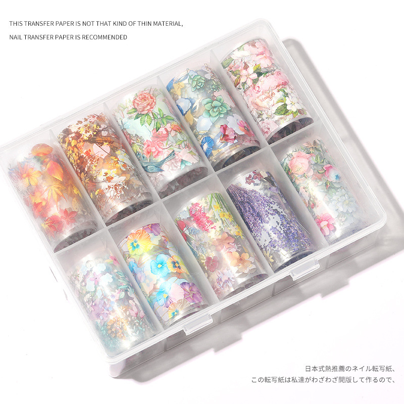 Internet celebridad nuevo 4*100cm cielo estrellado transferencia de papel Navidad mármol estrellado cielo pegatinas Mickey láser uñas pegatinas