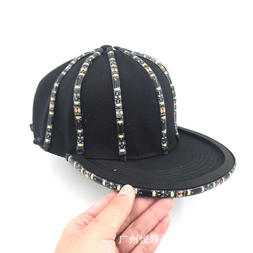 Dance Night show party Dress Up props 12V-LED sombrero de hip hop sombrero luminoso