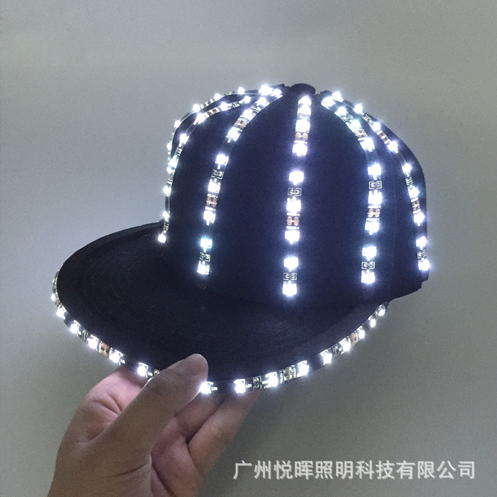 Dance Night show party Dress Up props 12V-LED sombrero de hip hop sombrero luminoso