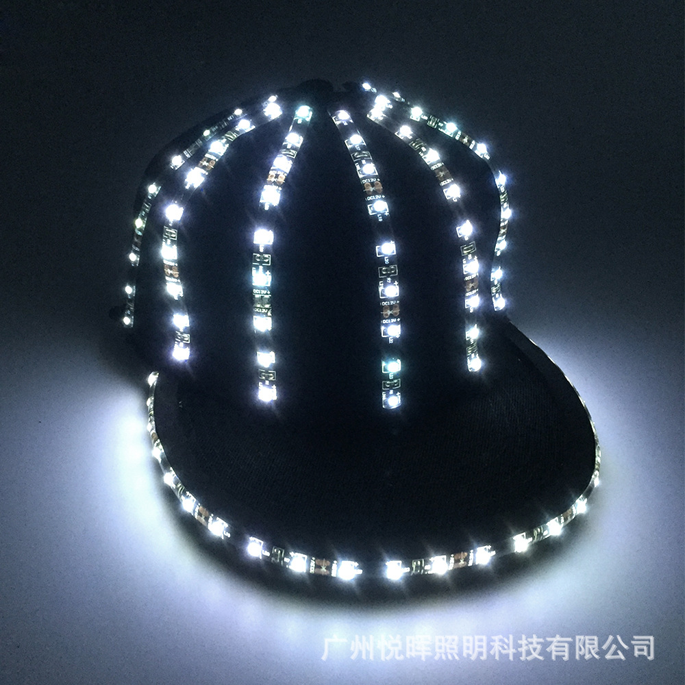 Dance Night show party Dress Up props 12V-LED sombrero de hip hop sombrero luminoso