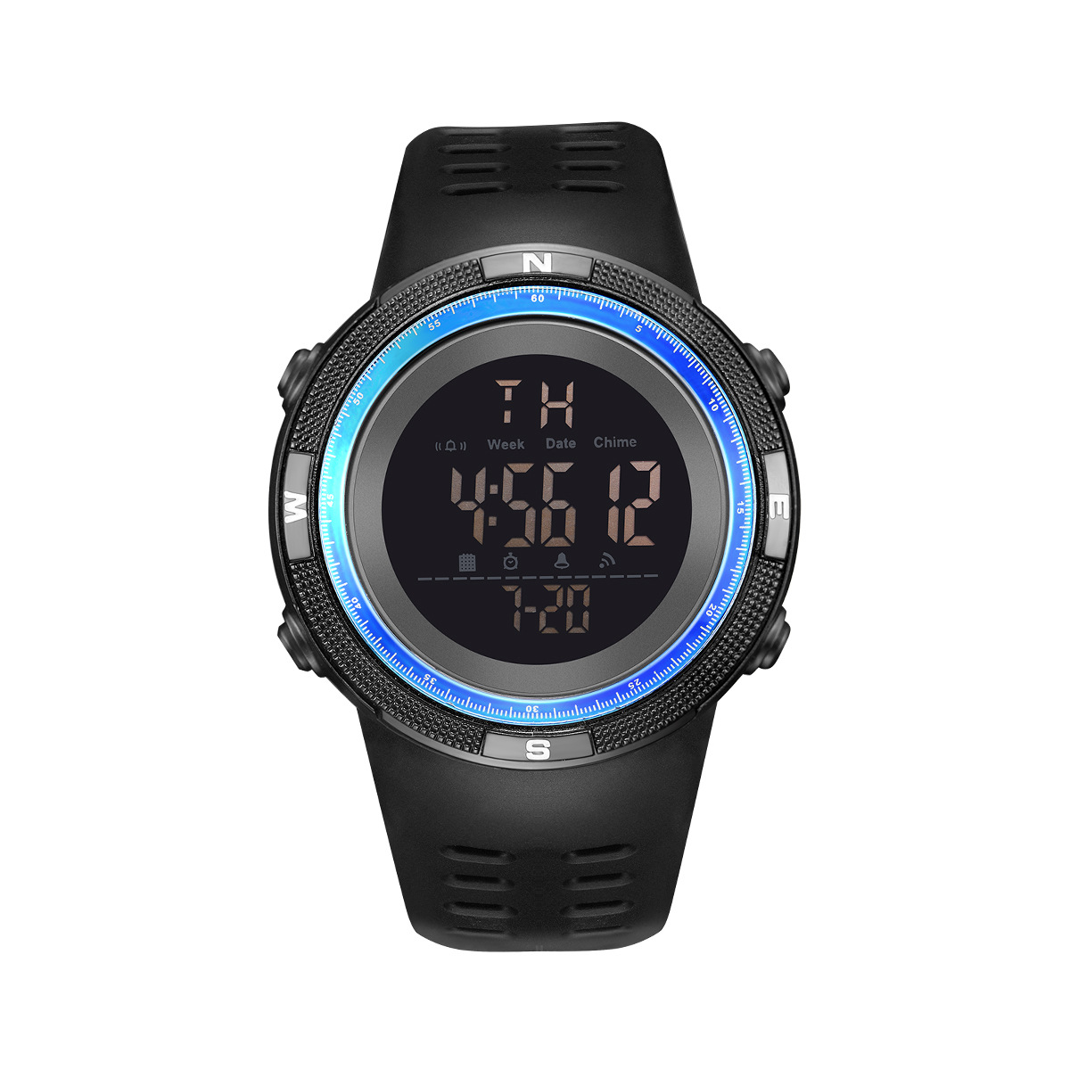 Reloj cronógrafo electrónico para hombre para deportes al aire libre, reloj popular para estudiantes, reloj deportivo luminoso, reloj electrónico multifuncional para estudiantes.