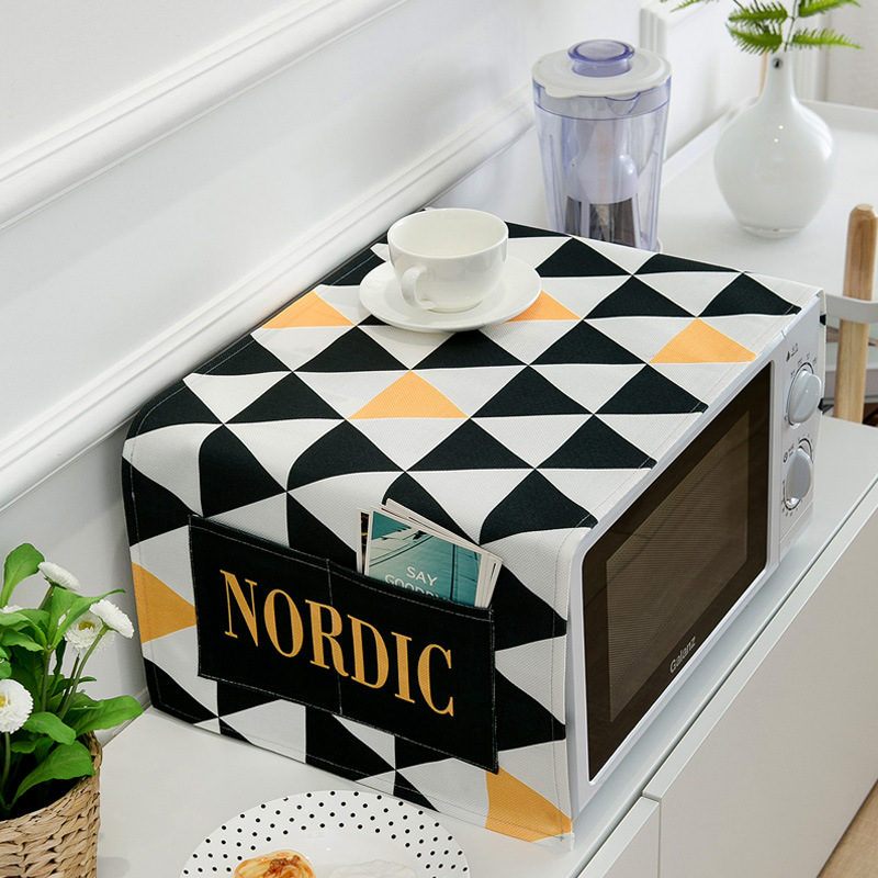 Cubierta del horno de microondas cubierta de polvo de tela cubierta de aceite del horno cubierta de polvo toalla cuadrada estera de toalla cocina hogar entrega de una pieza