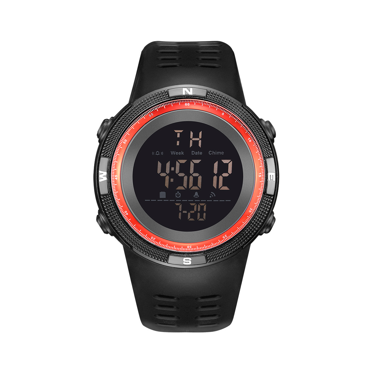 Reloj cronógrafo electrónico para hombre para deportes al aire libre, reloj popular para estudiantes, reloj deportivo luminoso, reloj electrónico multifuncional para estudiantes.