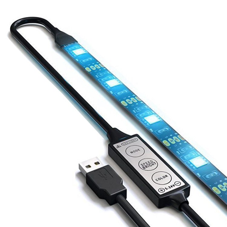 (2개) 스마트 USB 블루투스 APP 제어 LED 스트립 5050RGB TV TV 배경 접착제 화려한 스트립 세트