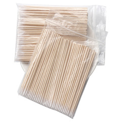 Wholesale Eyebrow Embroidery Tools Disposable Wooden Point Cotton Swabs Bag of 100/Pack Eyelash Point Cotton Swabs