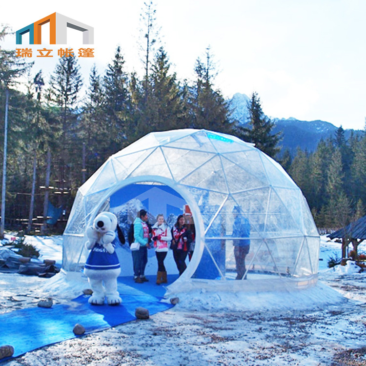 全透明冬季球形篷房带圆形拱门6米星空帐篷户外活动帐篷品牌推广