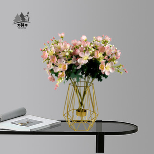 Cross -border supply Short branches cherry blossom high -end simulation flower wholesale silk flower decorative flower hi Marara compound cherry blossoms