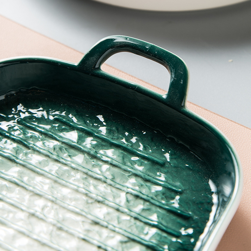 INS nórdico creativo placa de cerámica Home Hotel personalizado binaural fruta Placa de postre pastel placa japonesa