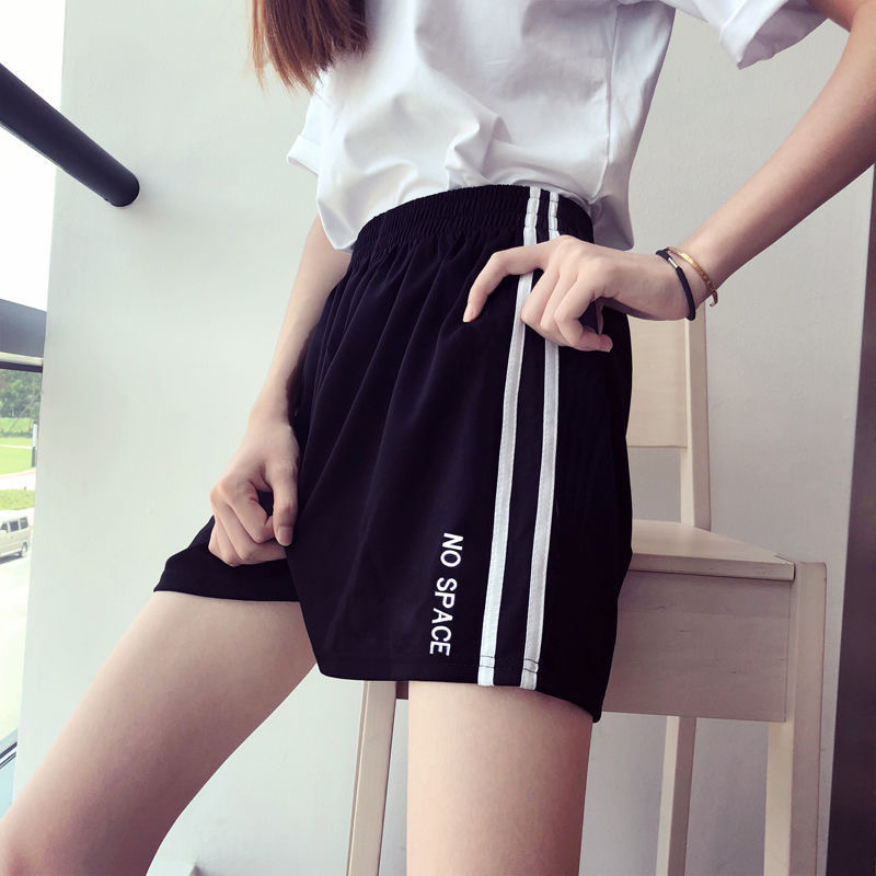 Summer Thin Korean Style Sports Shorts Women's Three-point Running Pants Loose Casual Super Shorts Hot Pants Outer Wear Beach Pants