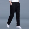 Black trousers, loose straight fit