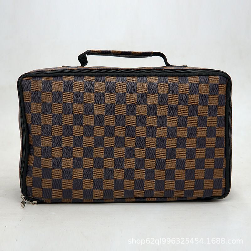 Factory direct supply portable mahjong tag zipper tote bag household mahjong storage bag thickened leather carry-on bag